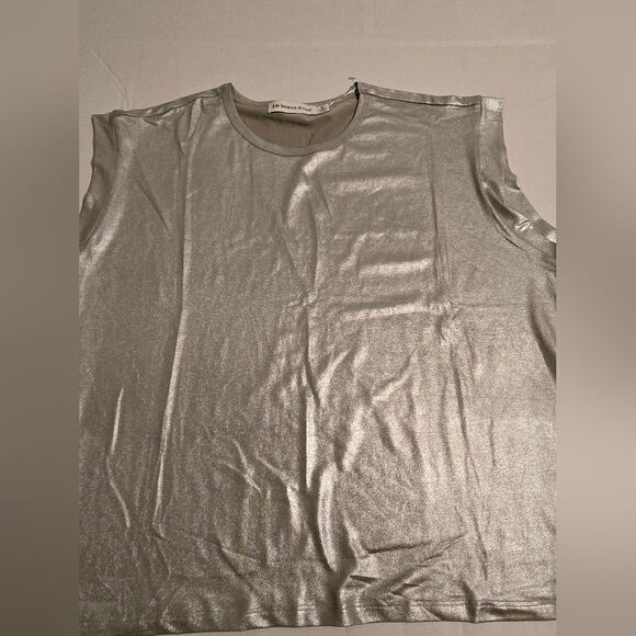 Rebecca Minkoff Silver Metallic Sleveeless Shirt Size XL - Picture 5 of 7